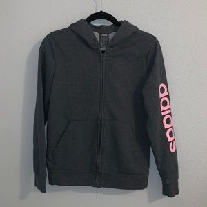 Grey and Pink Adidas Jacket
